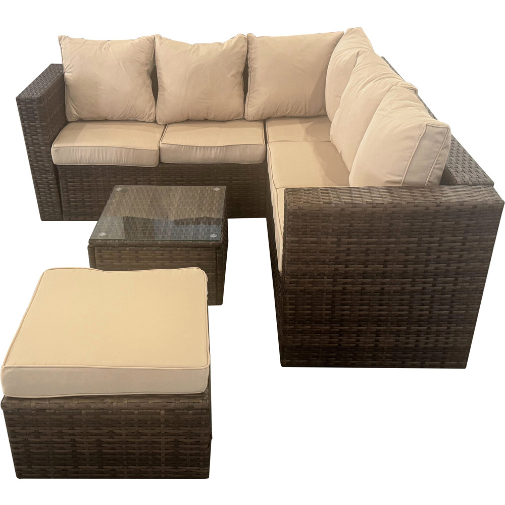 Carolina 6 Seater Dark Brown Conversation Set Image 3