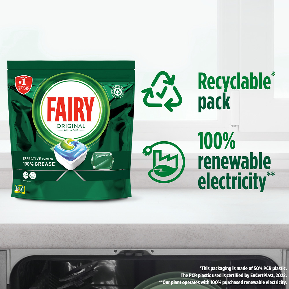 Fairy All in One Dishwasher Tablets Original 29 Pack Image 8