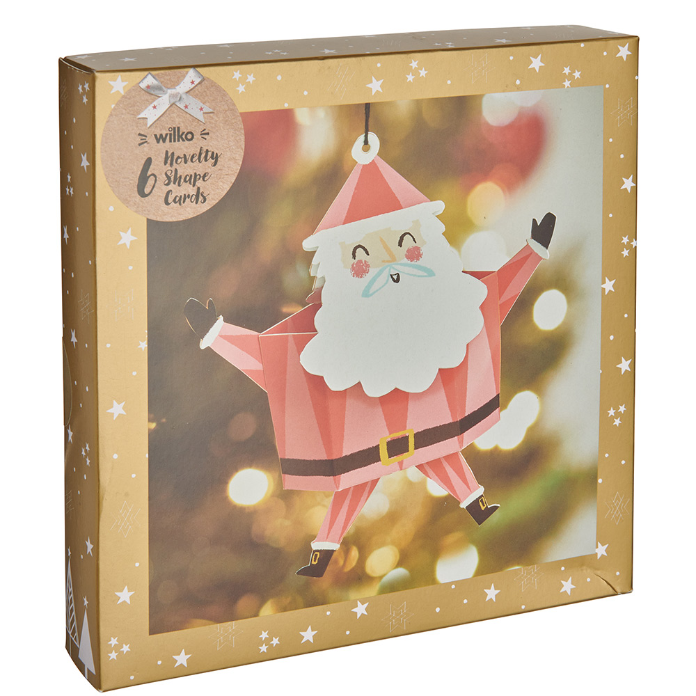 Wilko Novelty Santa Cards 6 Pack Image 1