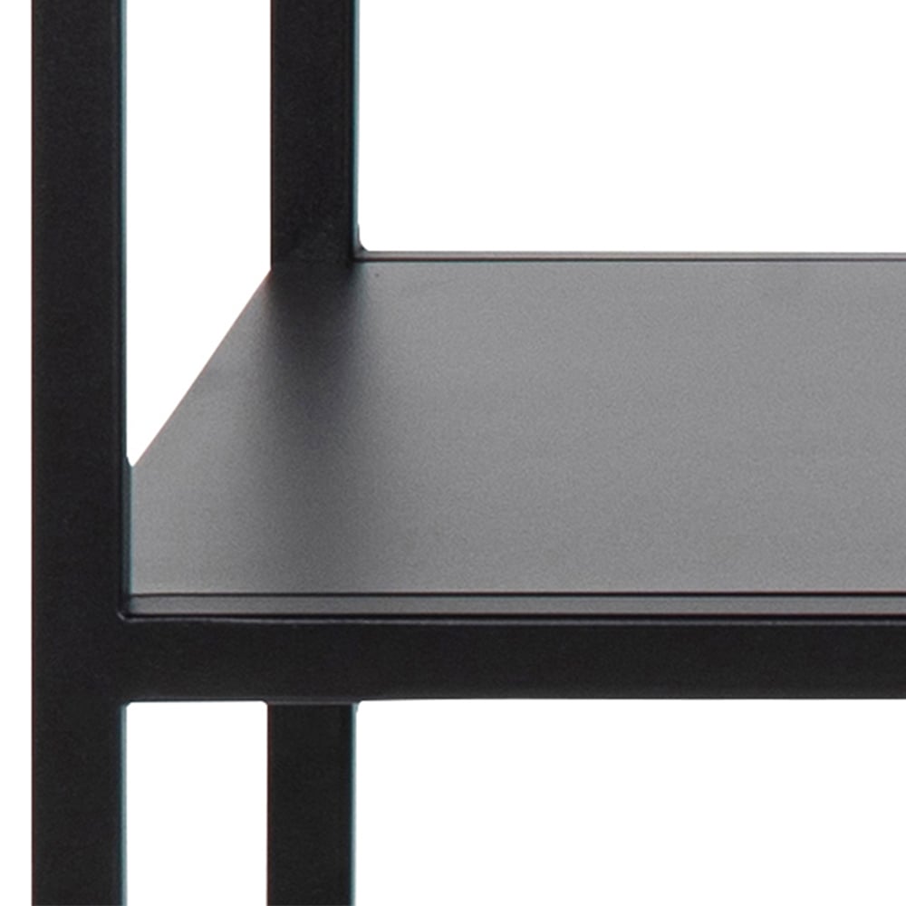 Florence Newcastle Open Shelf Matt Black Console Table Image 6