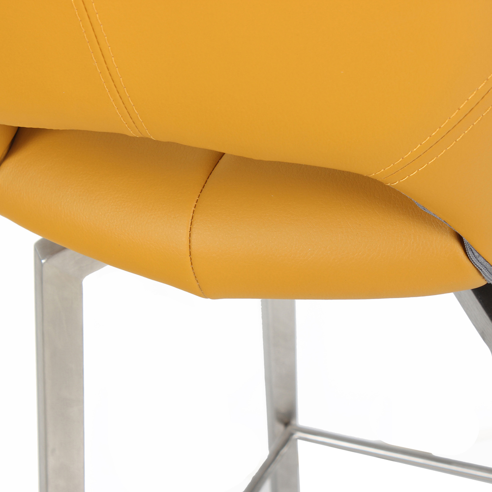 Mako Yellow Swivel Leather Effect Bar Chair Image 6
