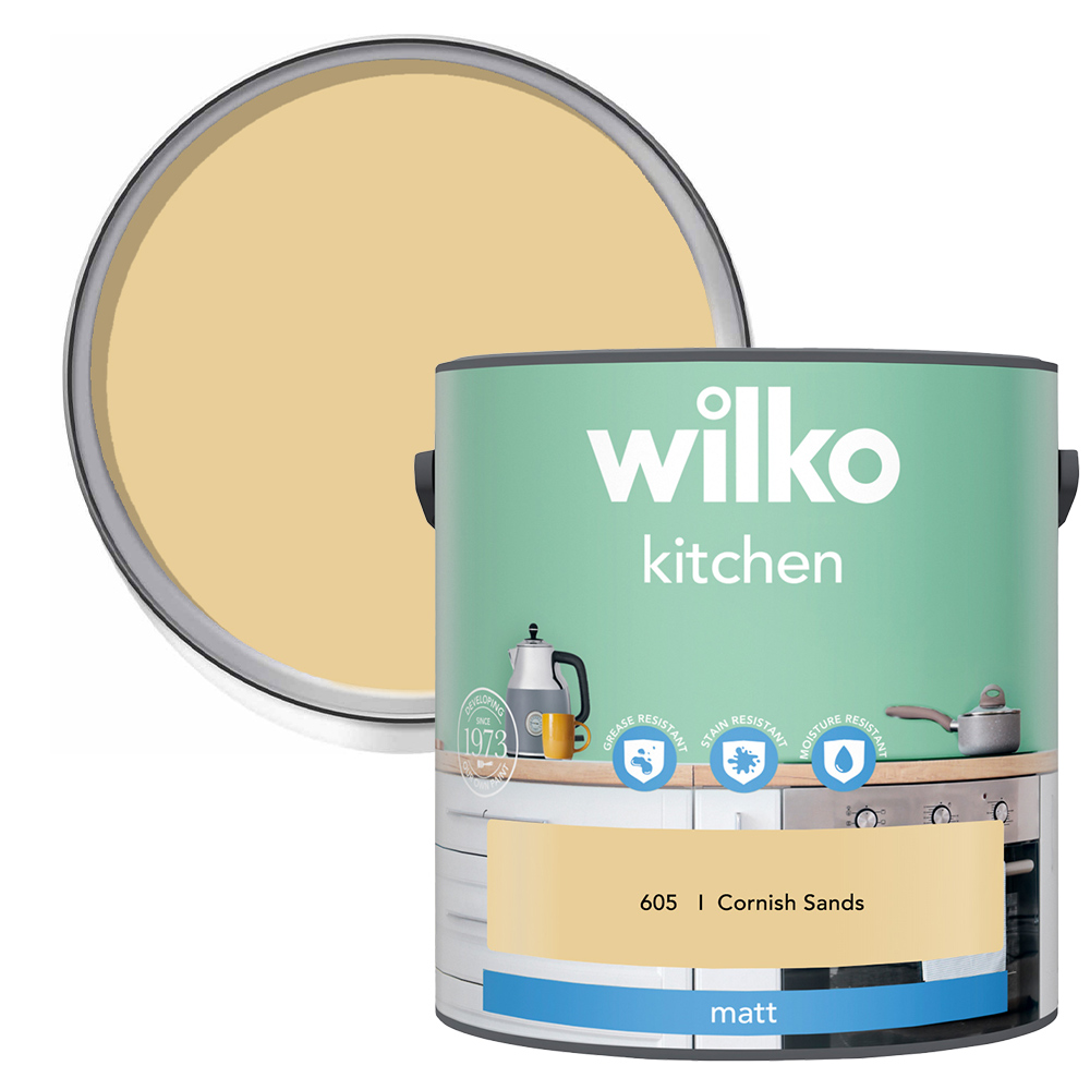 Wilko Kitchen Cornish Sands Matt Emulsion Paint 2.5L Image 1