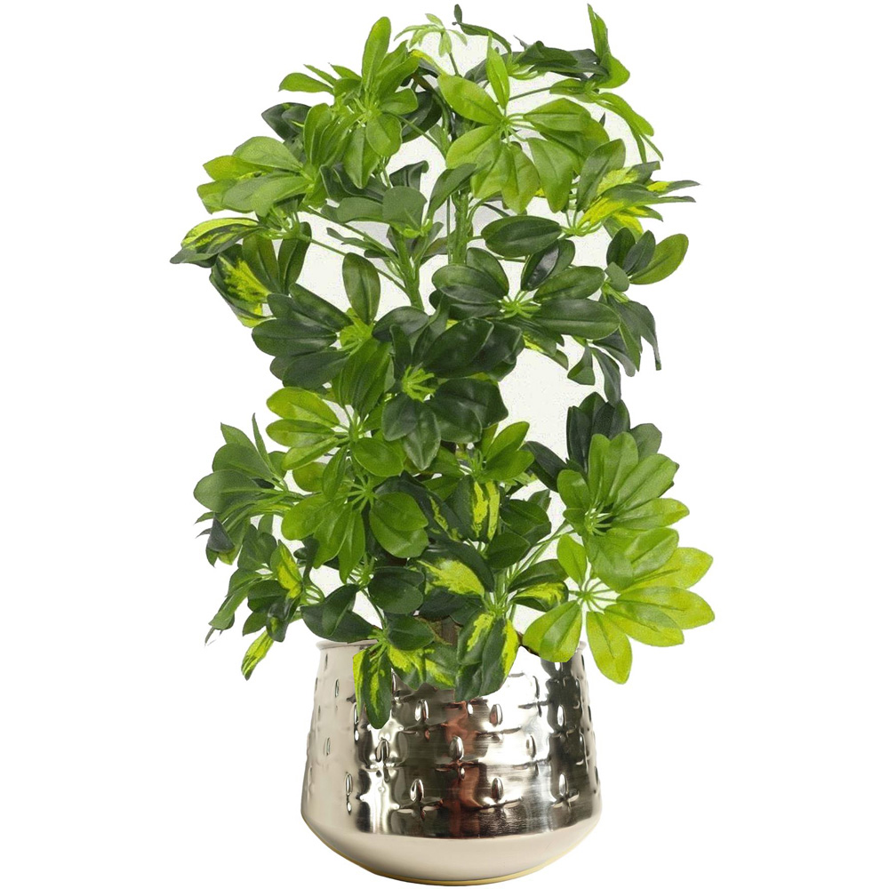 Leaf Silver Cross Metal Planter 18cm Image 3