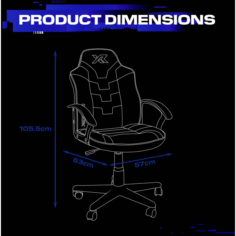 X Rocker Saturn Black and Blue Mid-Back Wheeled Esport Gaming Chair Image 8