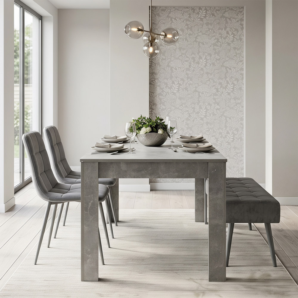 Kosy Koala 4 Seater Stone Dining Set Grey Image 2