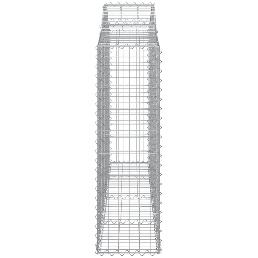 vidaXL Silver Galvanised Iron Arched Gabion Basket 200 x 30 x 100/120cm 8 Pack Image 3