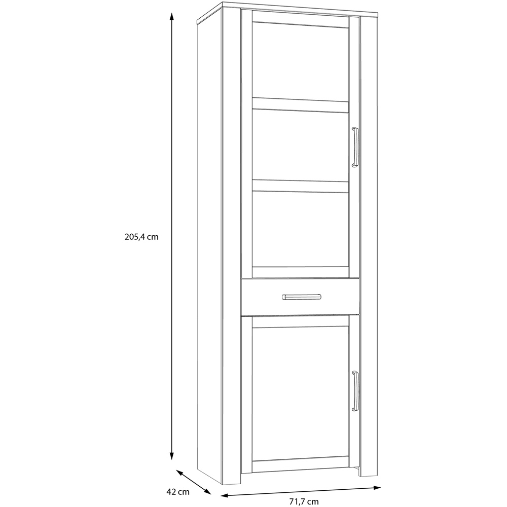 Florence Bohol 2 Door Single Drawer Grey Riviera Oak Narrow Cabinet Image 8