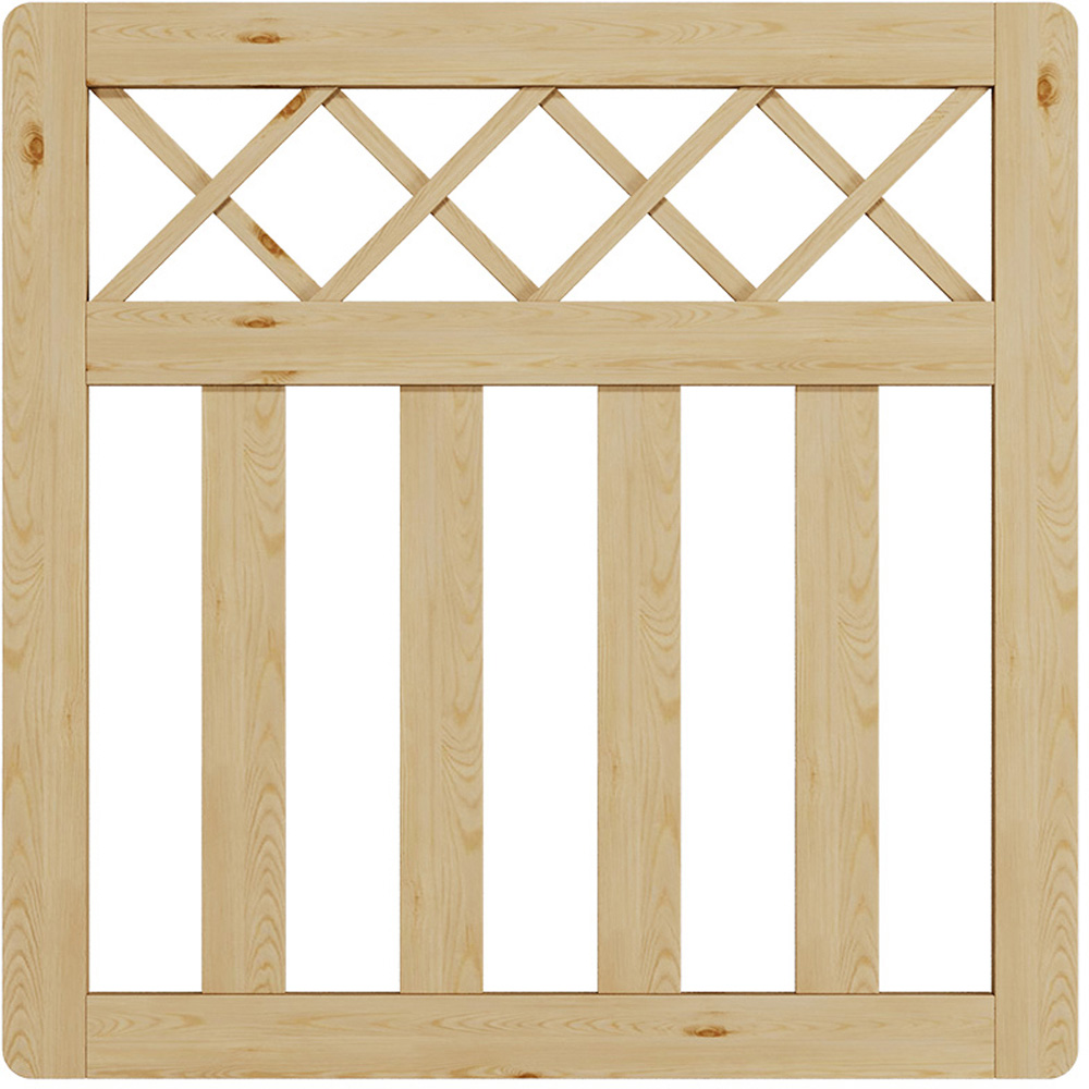 Outdoor Cross Top Wooden Nature Garden Fence Door, 90 x 90 x 2.5cm Image 4