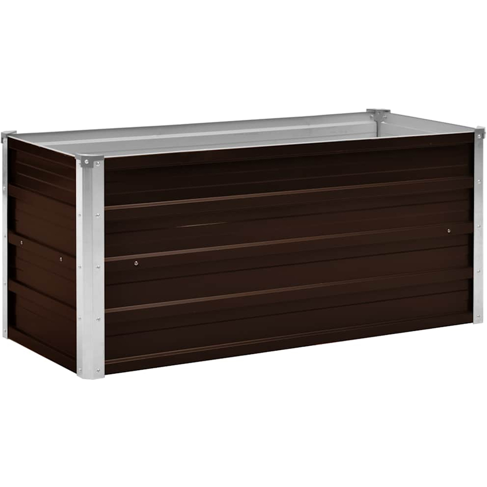 vidaXL Brown Galvanised Steel Raised Garden Bed 100 x 40 x 45cm Image 1