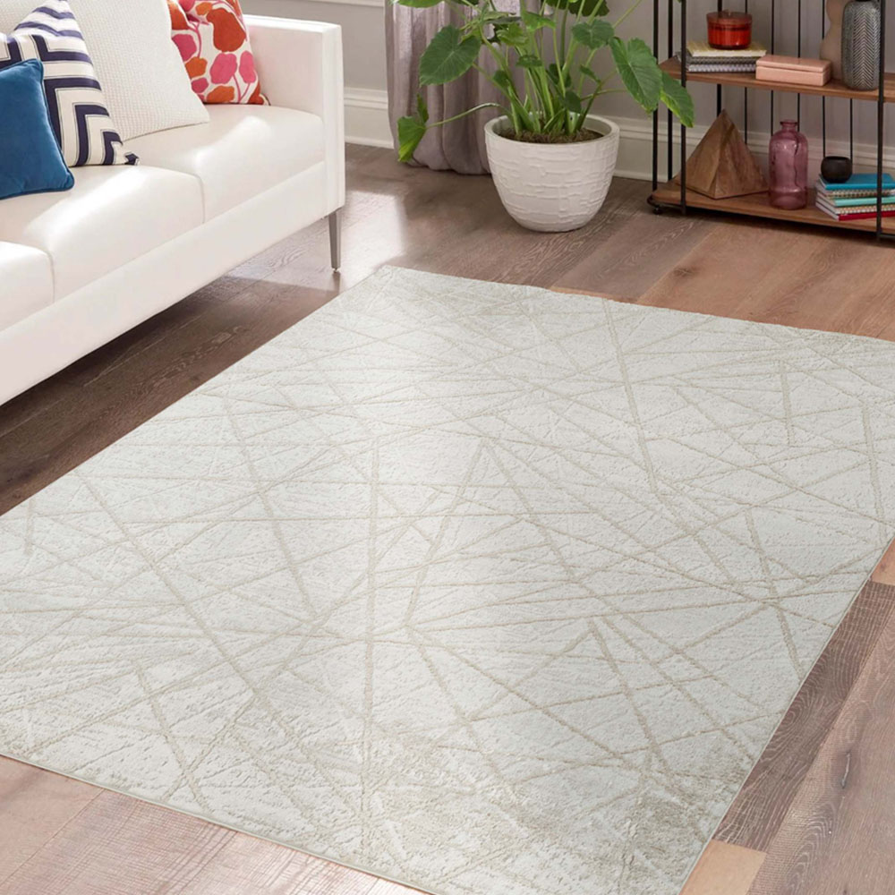 Desire Rugs Perla Beige Modern Abstract Linear Axis Design Rug 60 x 220cm Image 5