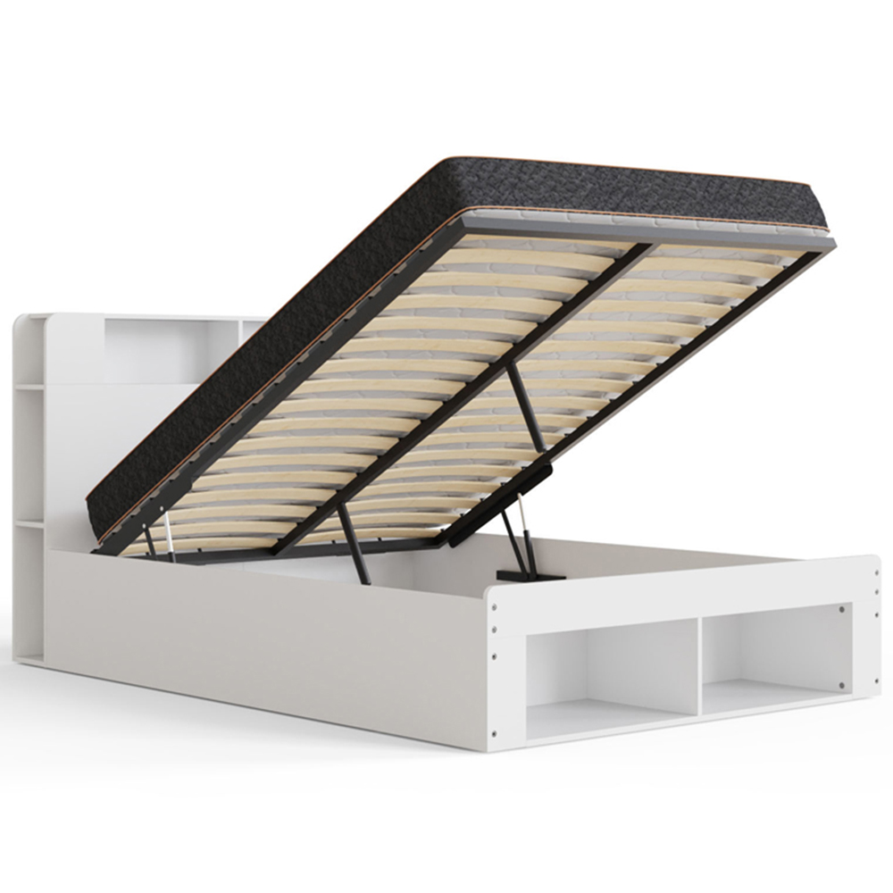 GFW Anya Double White Wooden Ottoman Bed with SC Pocket Sprung Mattress Image 4