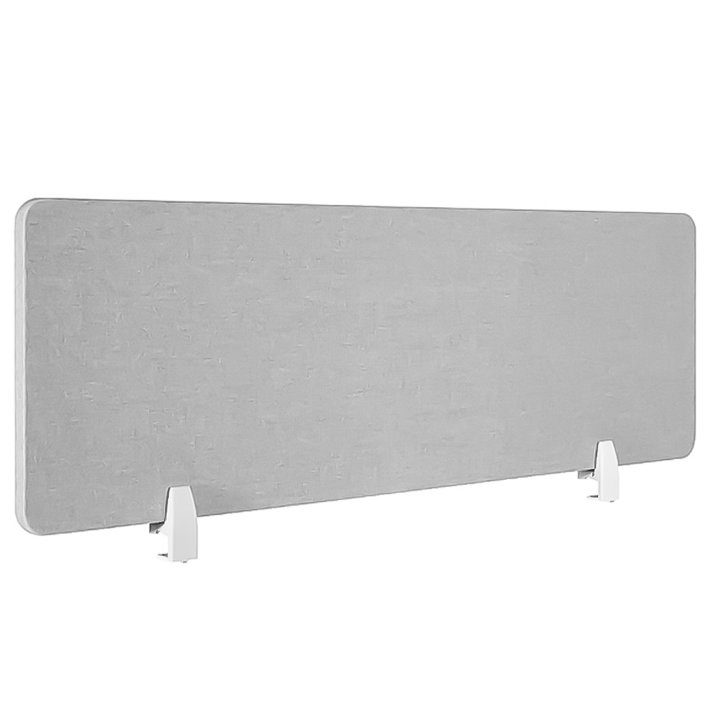 tectake Noisy Grey Plastic Desk Divider 130 x 40cm Image 1