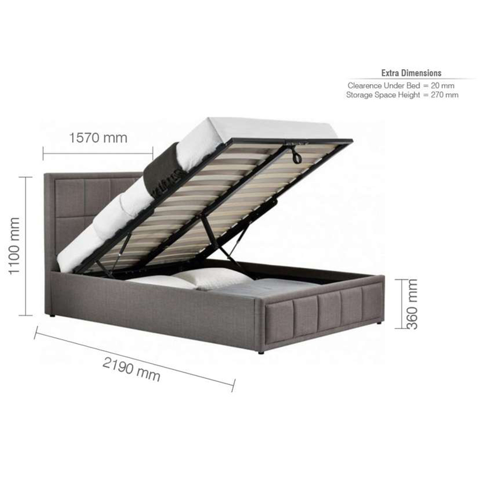 Hannover King Size Steel Ottoman Bed Frame Image 8