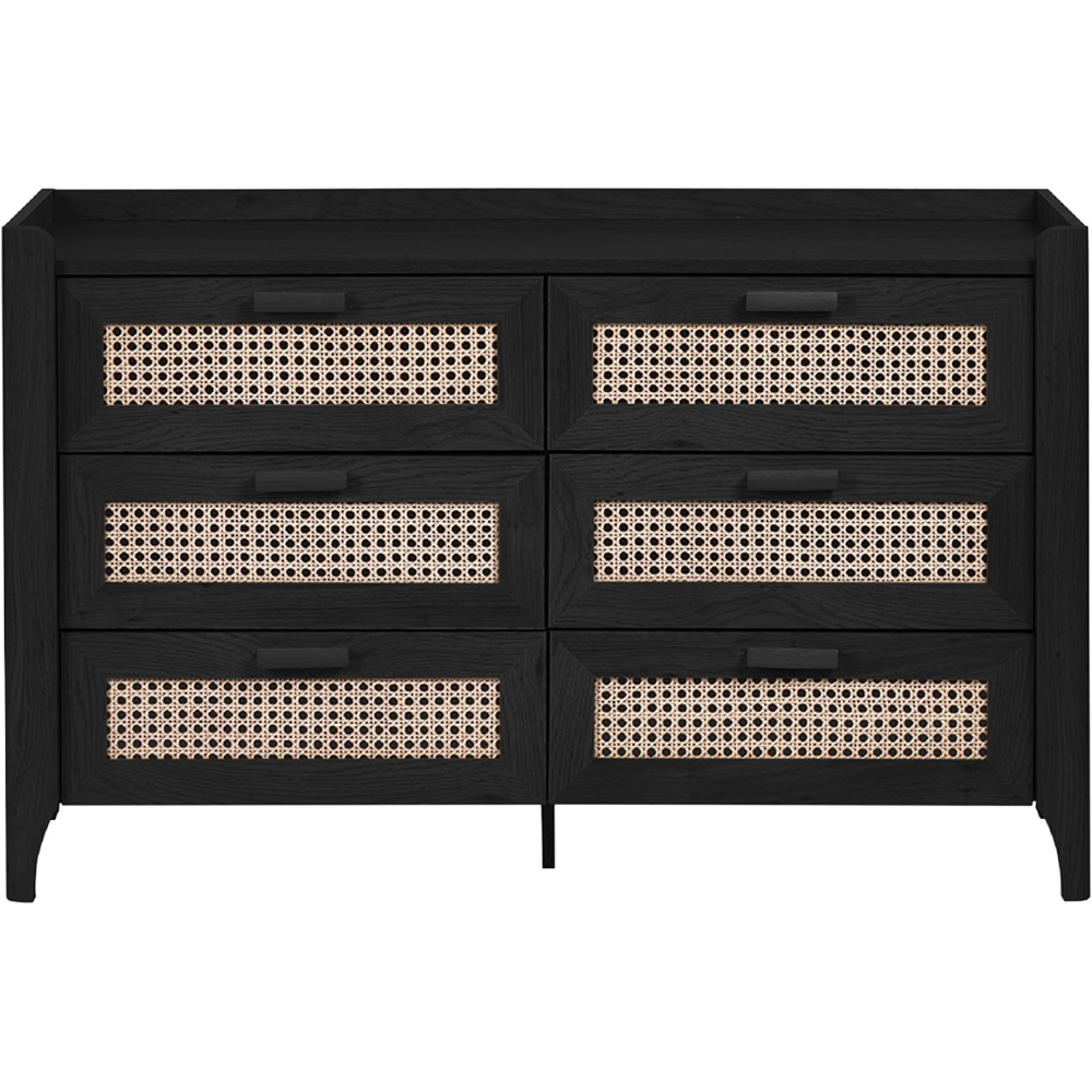Julian Bowen Sydney 6 Drawer Black Ash Wide Chest of Drawers Image 4