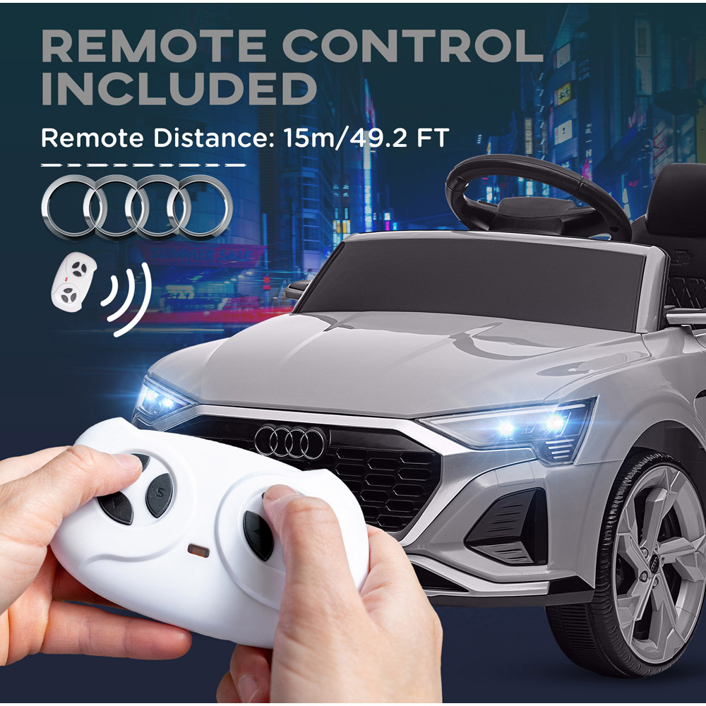 Tommy Toys Grey Audi Q8 E-tron Sportback Licensed Kids Electric Car with Remote Image 5