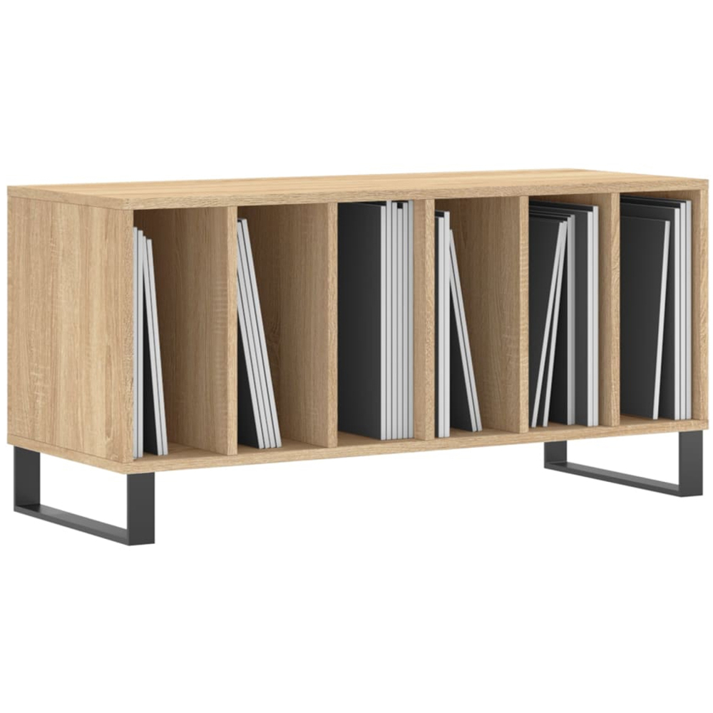 vidaXL 6 Shelf Sonoma Oak Record Cabinet Image 3