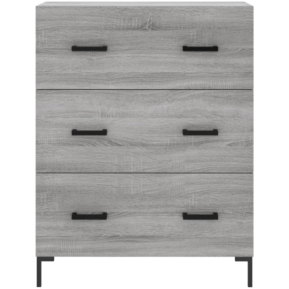 vidaXL 2 Door 3 Drawer Grey Sonoma Highboard with Metal Legs Image 8