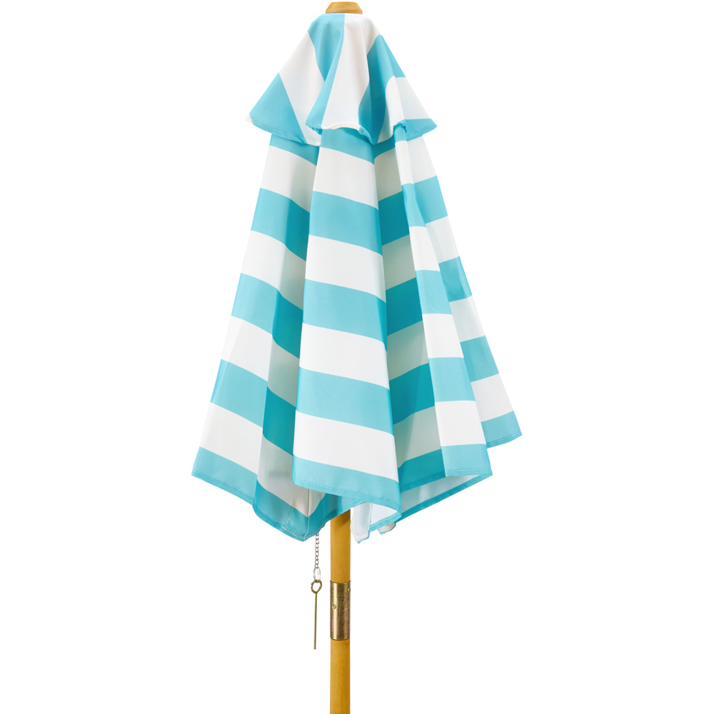Teamson Home Dakota Aqua and Natural Outdoor Wooden Picnic Table and Umbrella Set Image 4