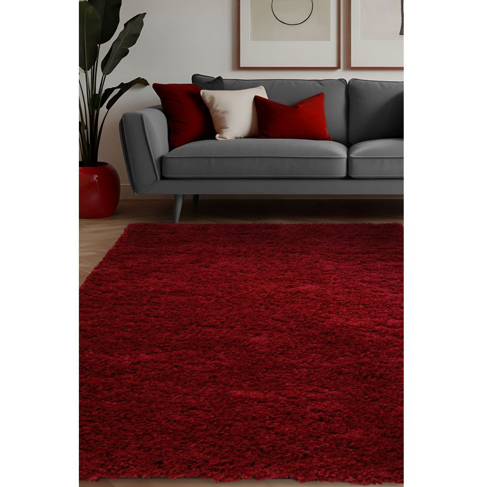 Homemaker Jazz Red Shaggy Rug 120 x 170cm Image 4