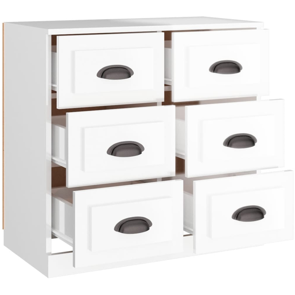 vidaXL 6 Drawer High Gloss White Sideboard Image 6
