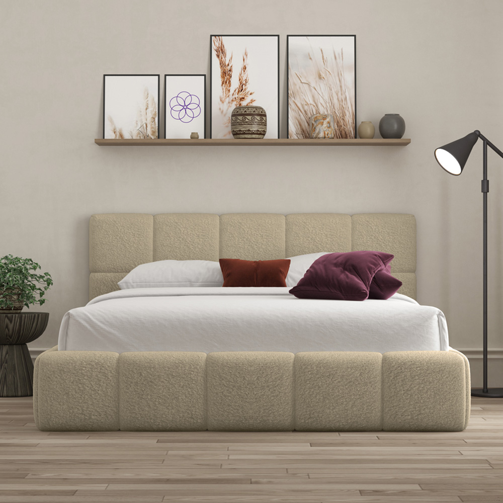 DS Living Ovella Small Double Latte Cubed Bed Frame Image 3