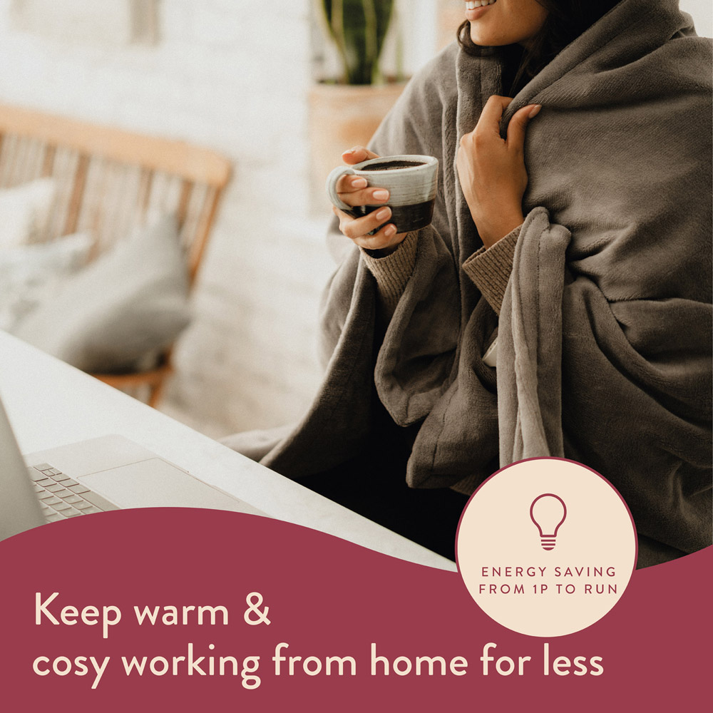 Dreamland Snuggle Up Grey Velvet Heated Throw 120 x 160cm Image 5