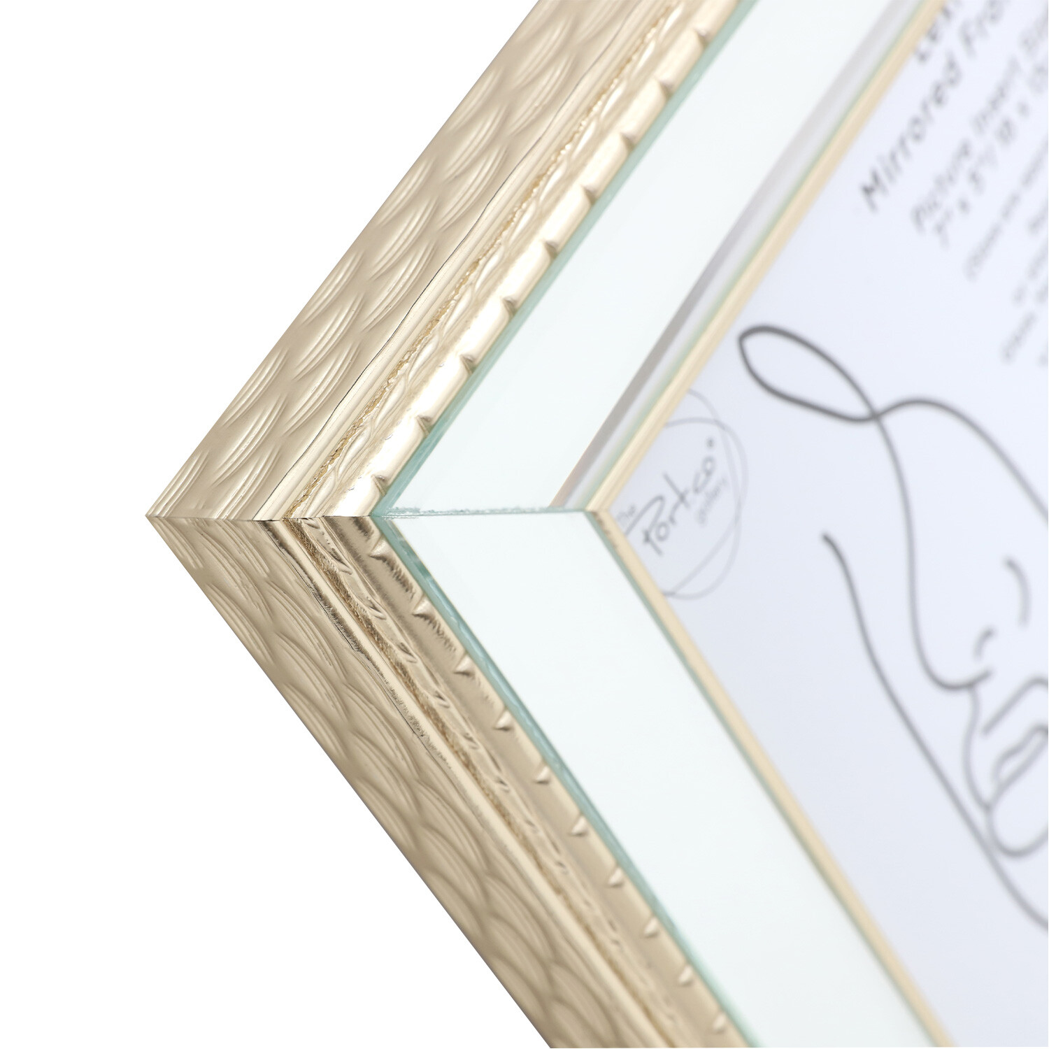 Lexi Gold Mirrored Frame - Gold / 7 x 5in Image 3