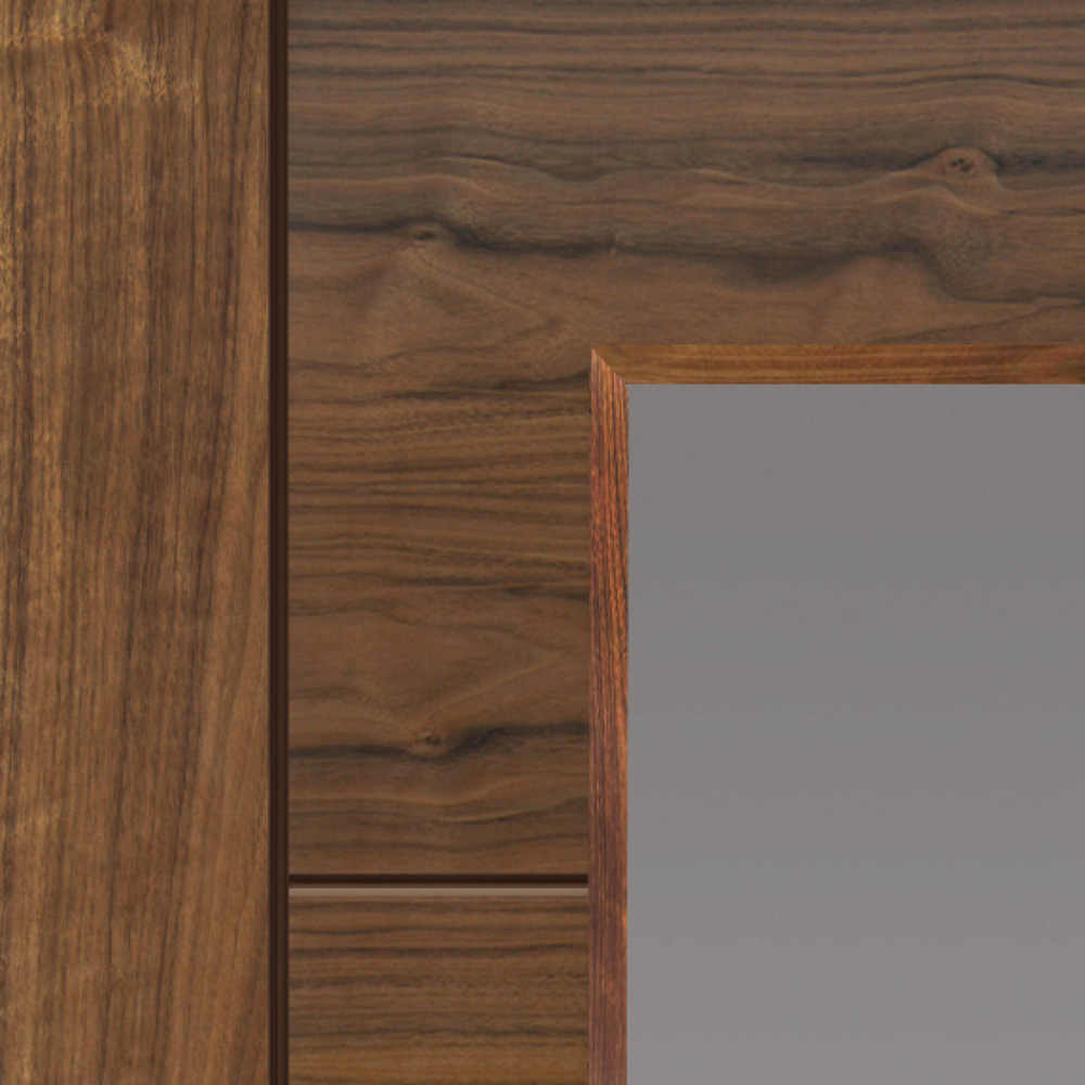 JB Kind Emral Contemporary Walnut Glazed Internal Door 1981 x 762mm Image 3