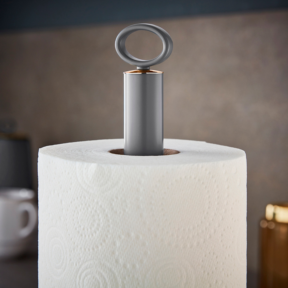 Tower Empire 6 Cup Grey Mug Tree and Kitchen Towel Roll Holder Image 4