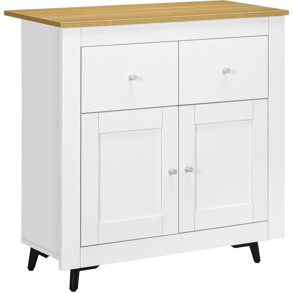 HOMCOM 2 Drawer 2 Door White Sideboard Image 2