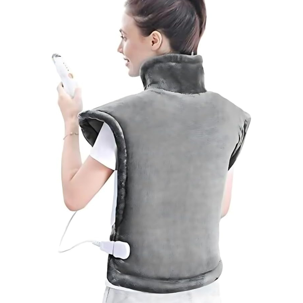 Marco Paul Plush Grey Electric Body Heating Pad Warp Image 3