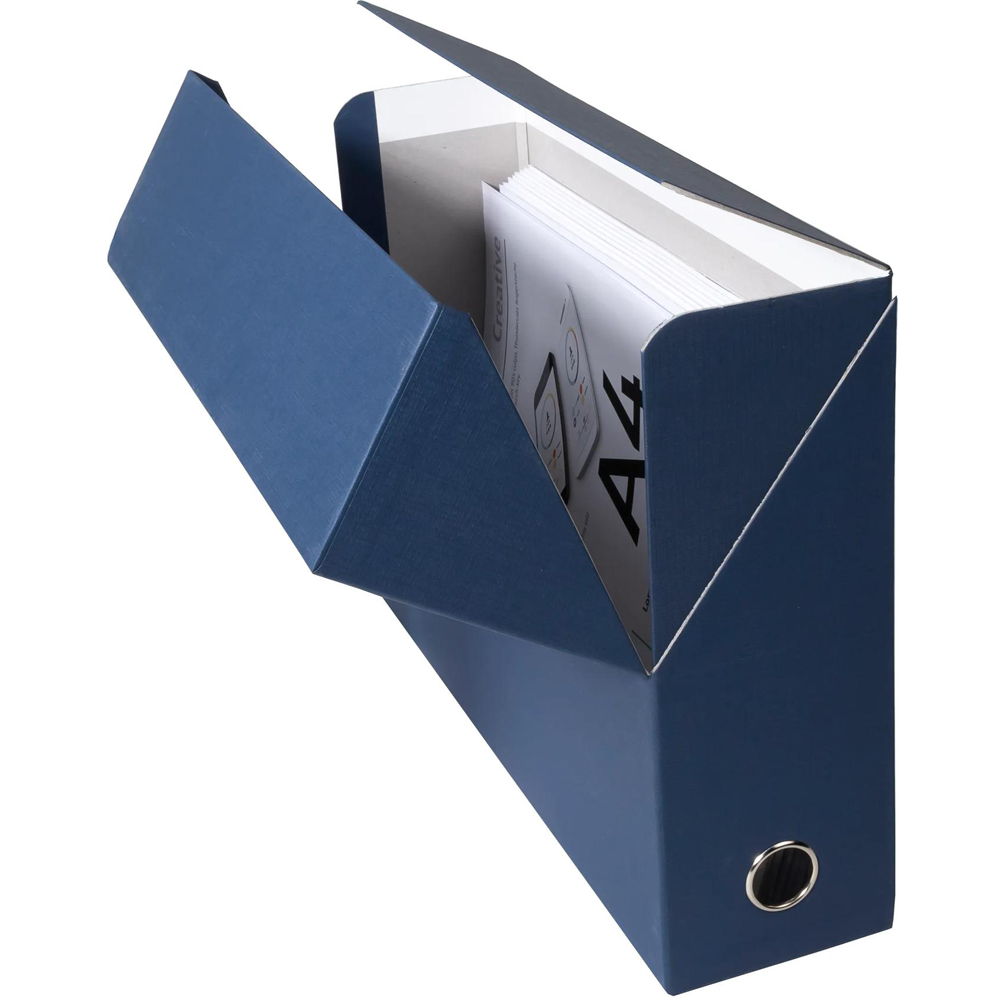 Exacompta A4 Dark Blue Canvas Transfer Box 5 Pack Image 2