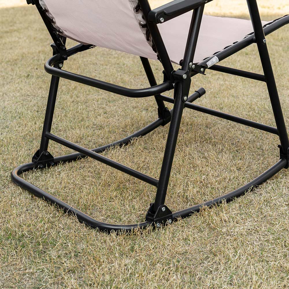 Outsunny Beige Zero Gravity Folding Rocking Chair Image 5