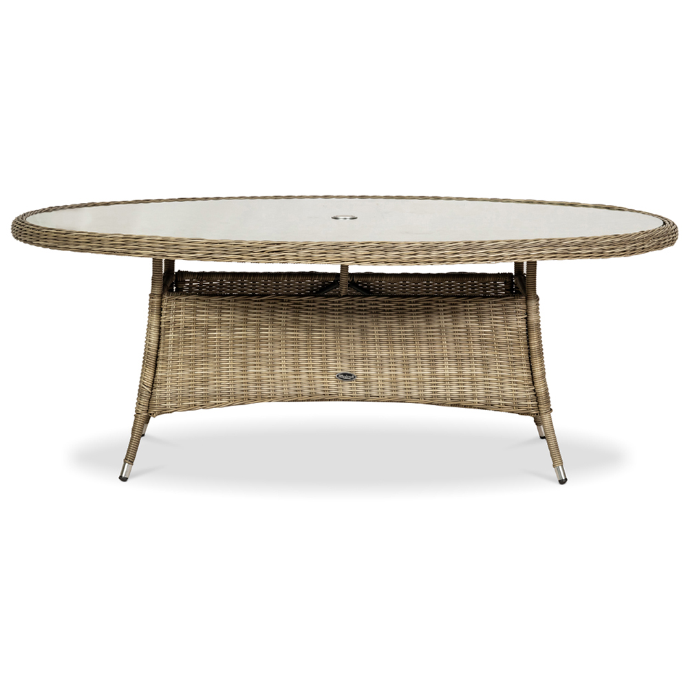 Royalcraft Wentworth Rattan Effect 6 Seater Ellipse Highback Comfort Dining Set Image 7