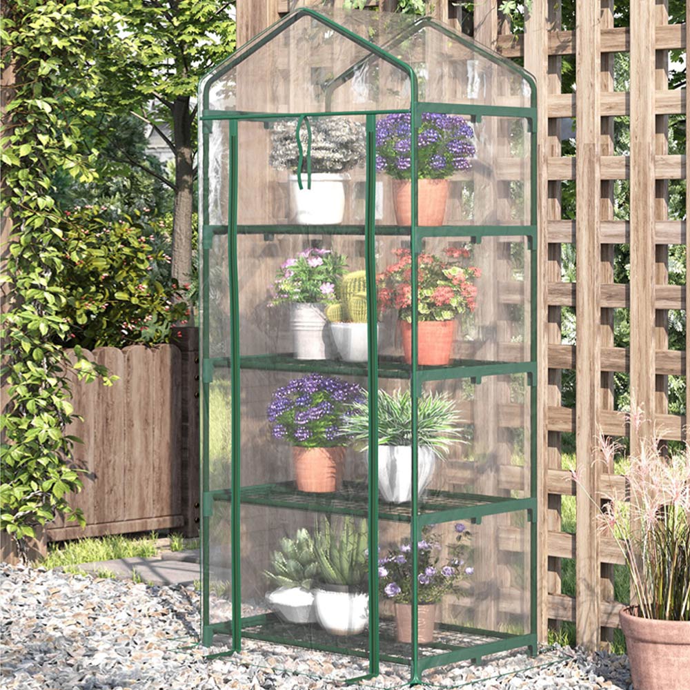 Outsunny 4 Tier PVC 2.3 x 1.6ft Mini Greenhouse Image 8