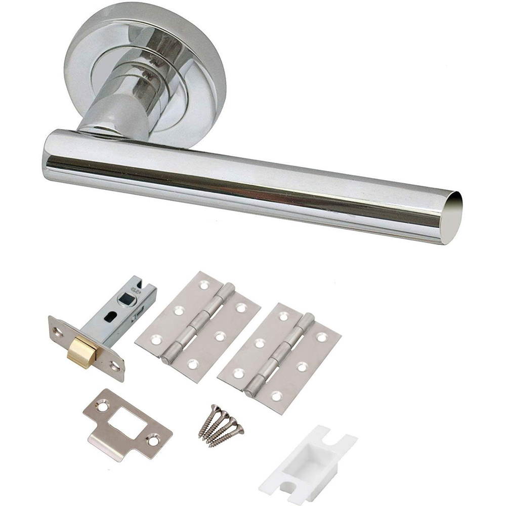 Golden Grace Polished Chrome T-Bar Door Handle Set 5 Pack Image 2