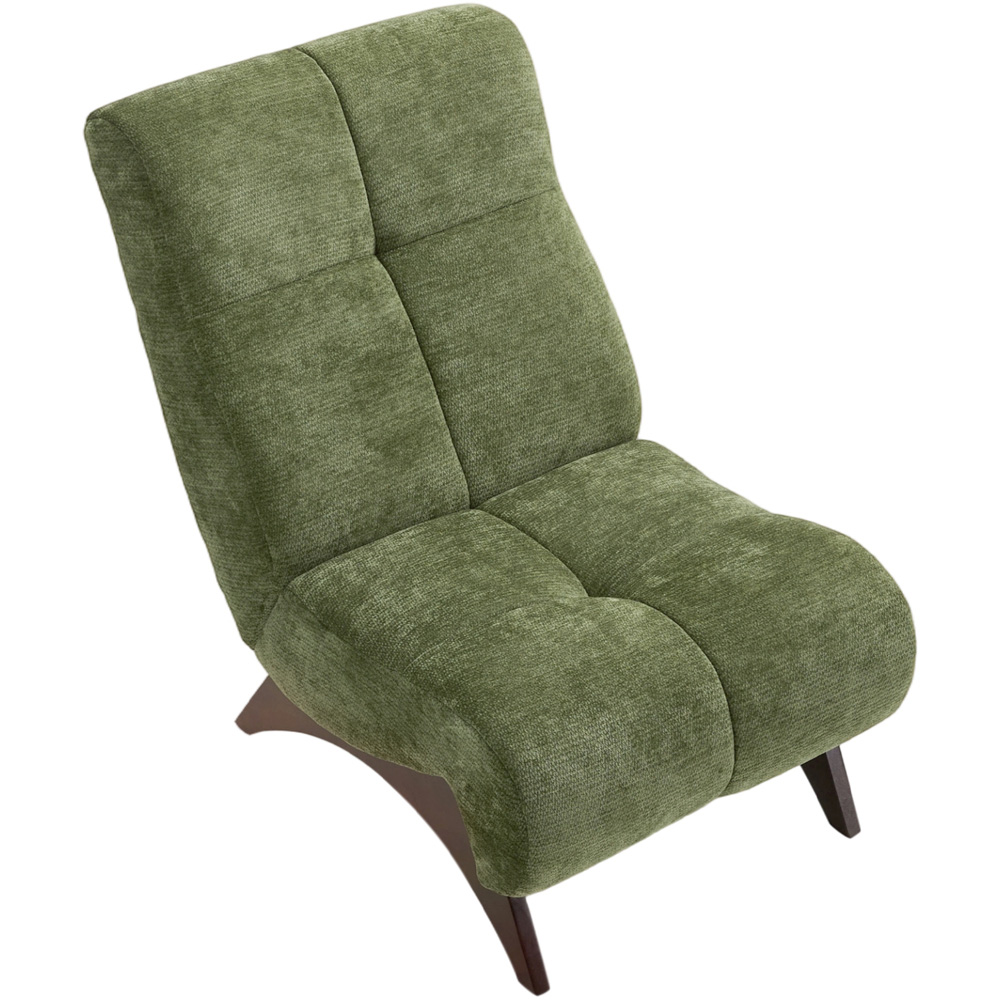 Living and Home Green Chenille Quilted Backrest Lounge Chair Image 2