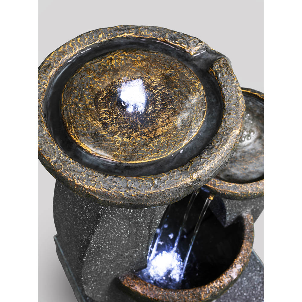 MDA Designs Shinto Garden Outdoor Water Feature with LED Lighting Image 5