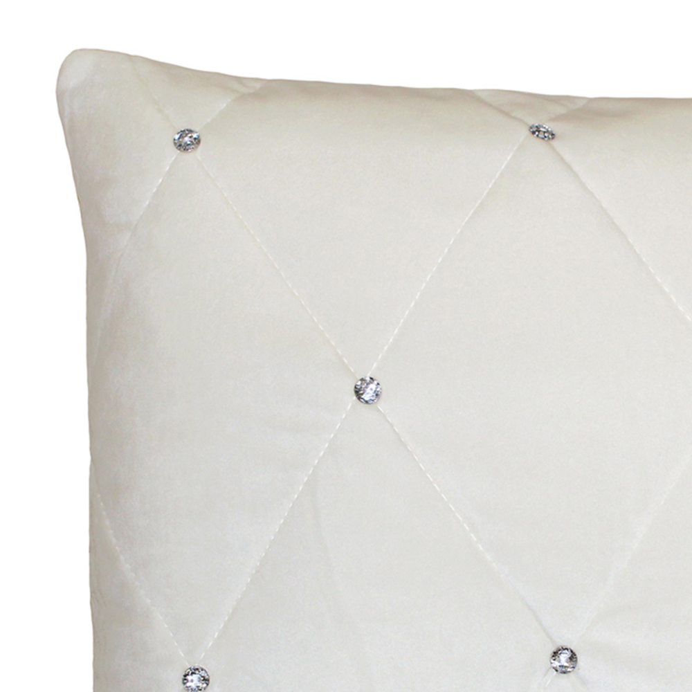 Paoletti New Diamante Cream Quilted Cushion Large Image 2