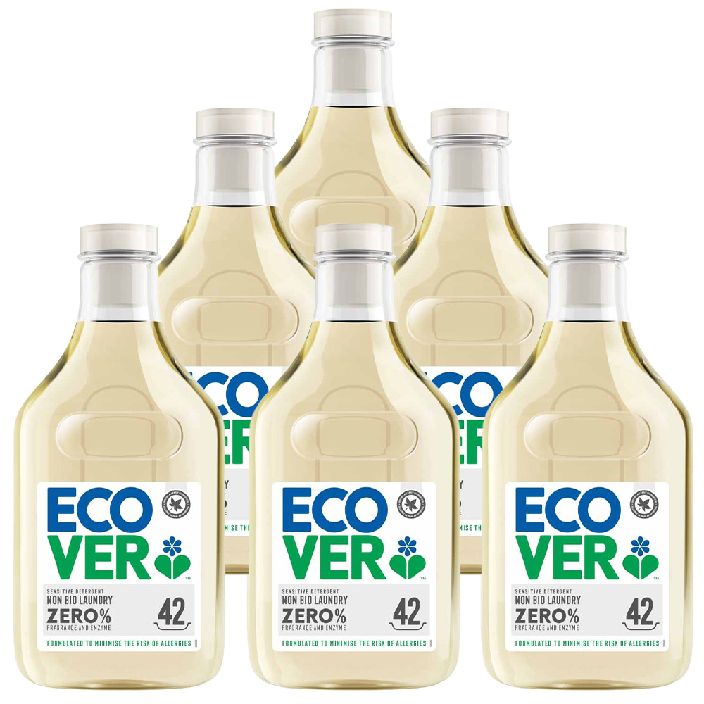 Ecover Zero Laundry Liquid Detergent 42 Washes Case of 6 x 1.5L Image 1