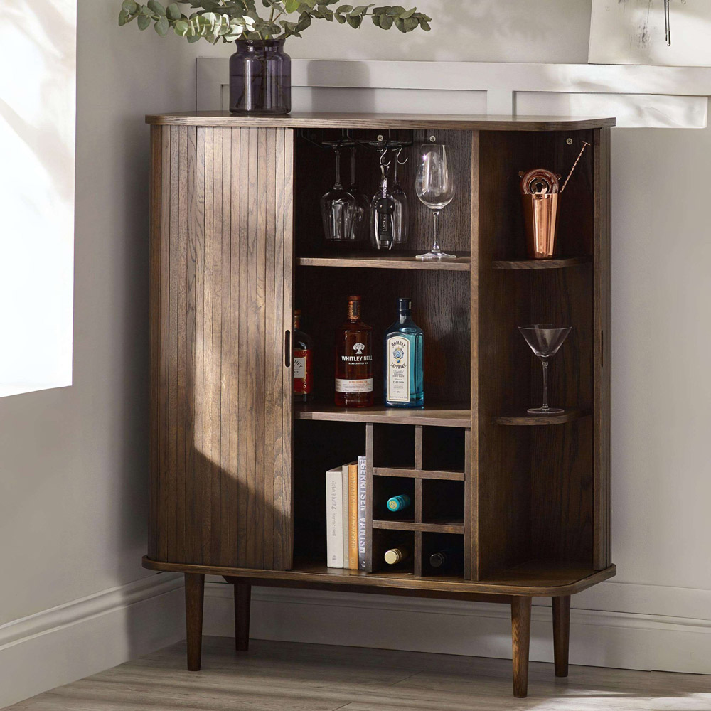 Julian Bowen Arya 2 Door Dark Oak Effect Drinks Cabinet Image 8