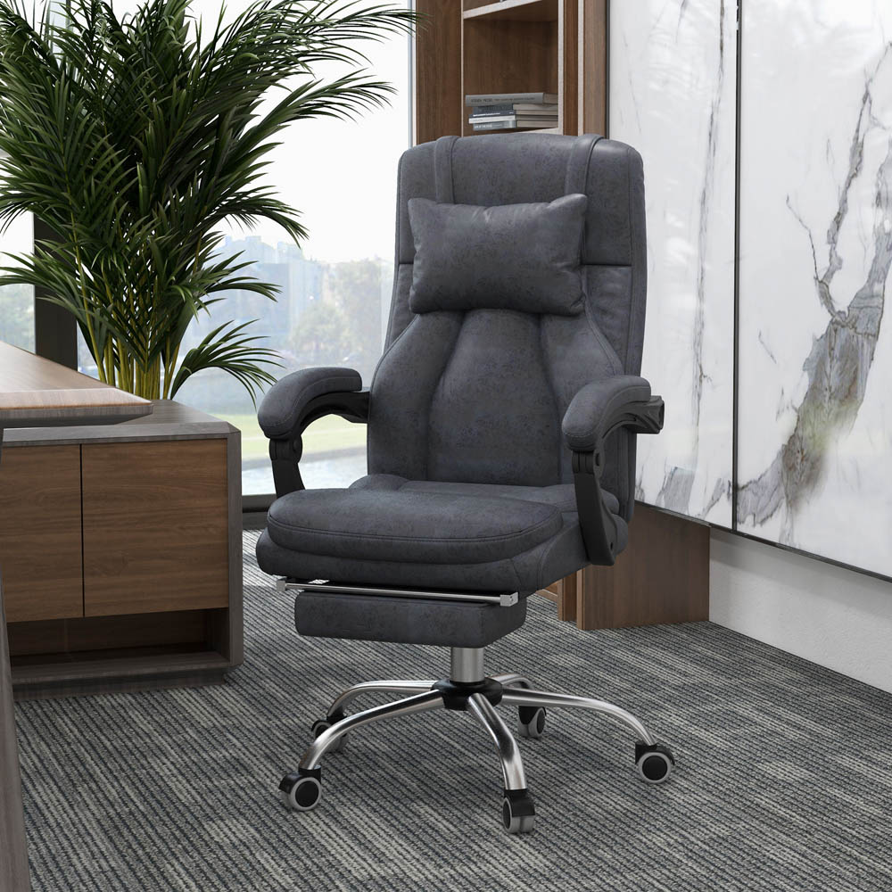 Portland Grey Swivel Vibration Massage Office Chair Image 6