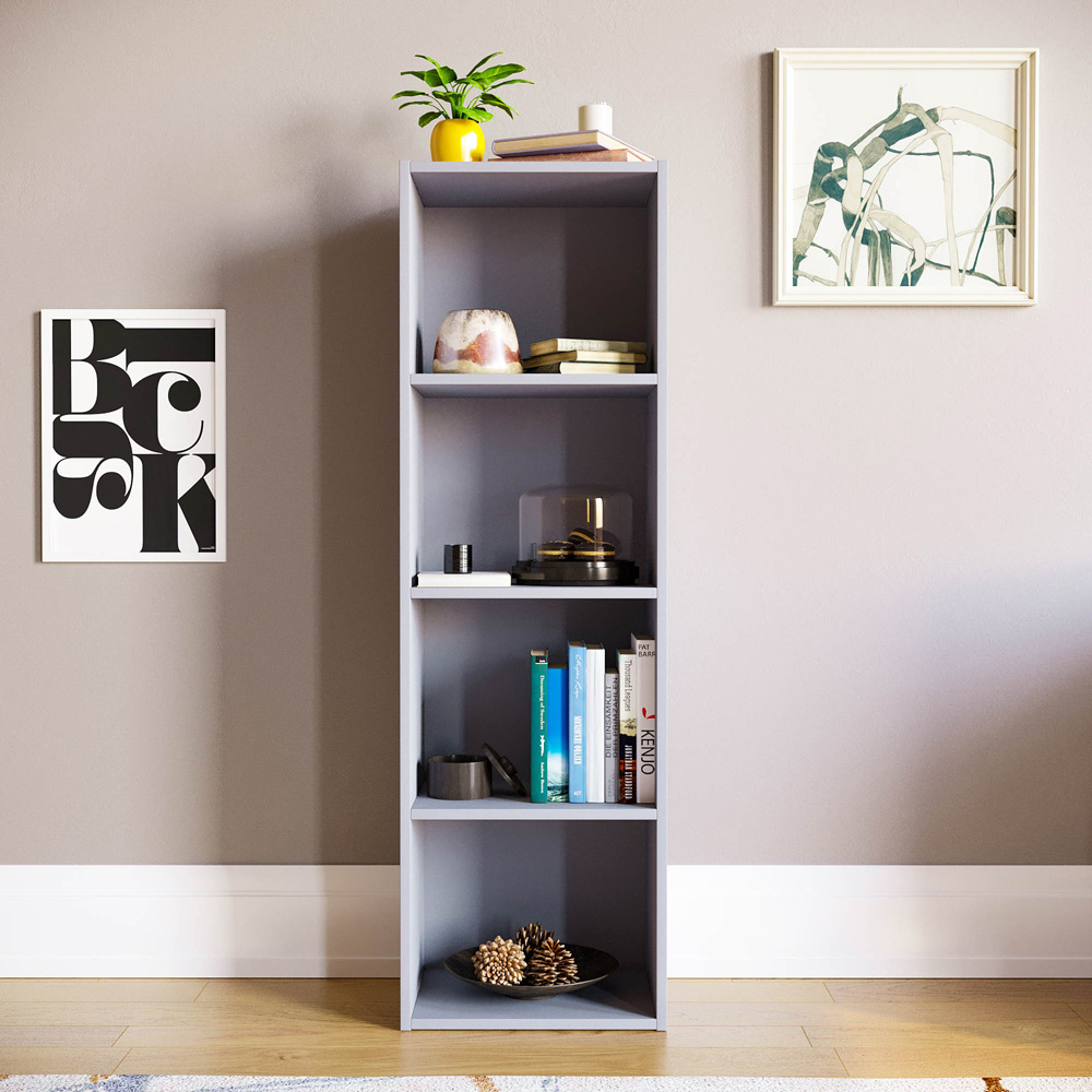 Vida Designs Oxford 4 Shelf Grey Cube Bookcase Image 3