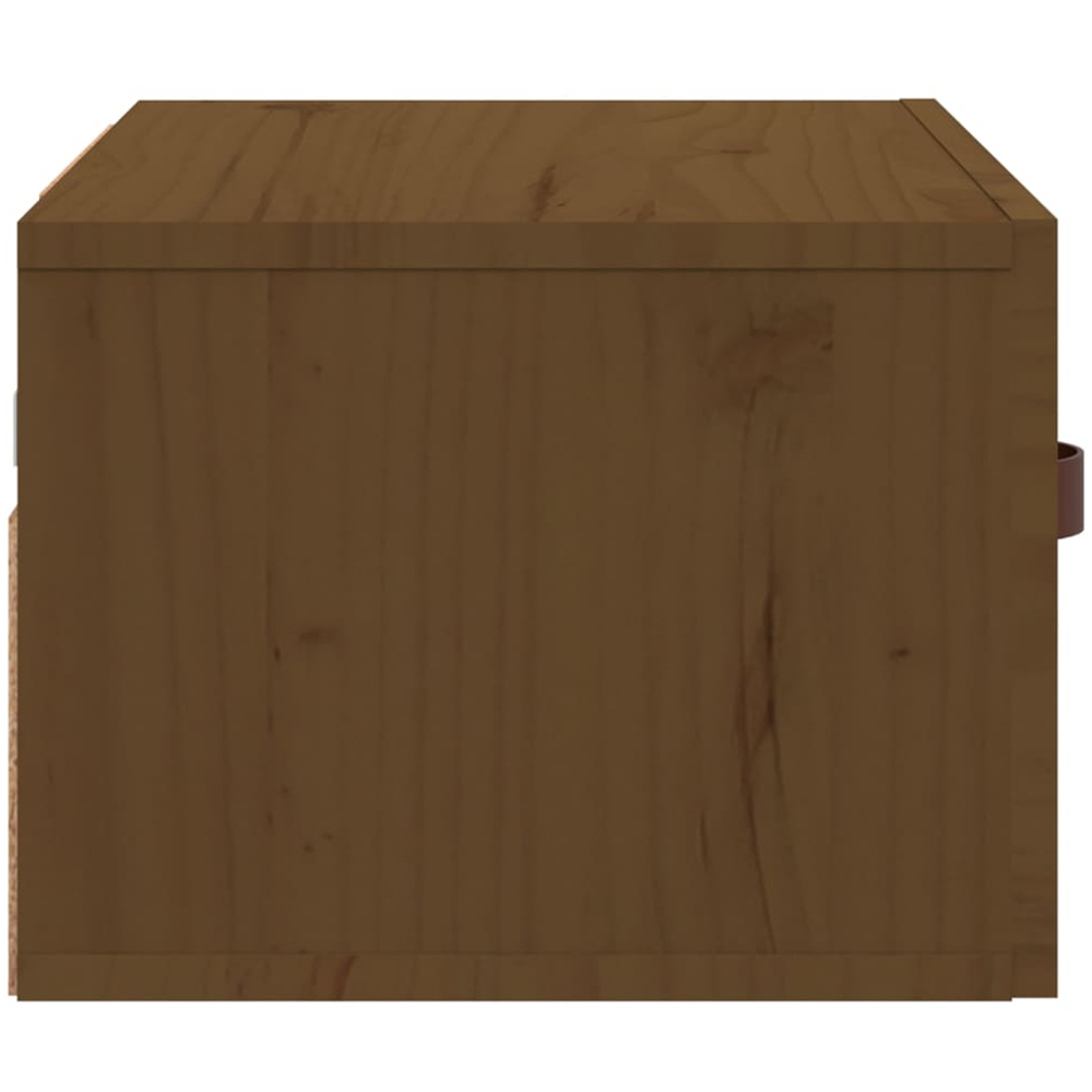 vidaXL Single Drawer Honey Brown Wall Mounted Bedside Table Image 5
