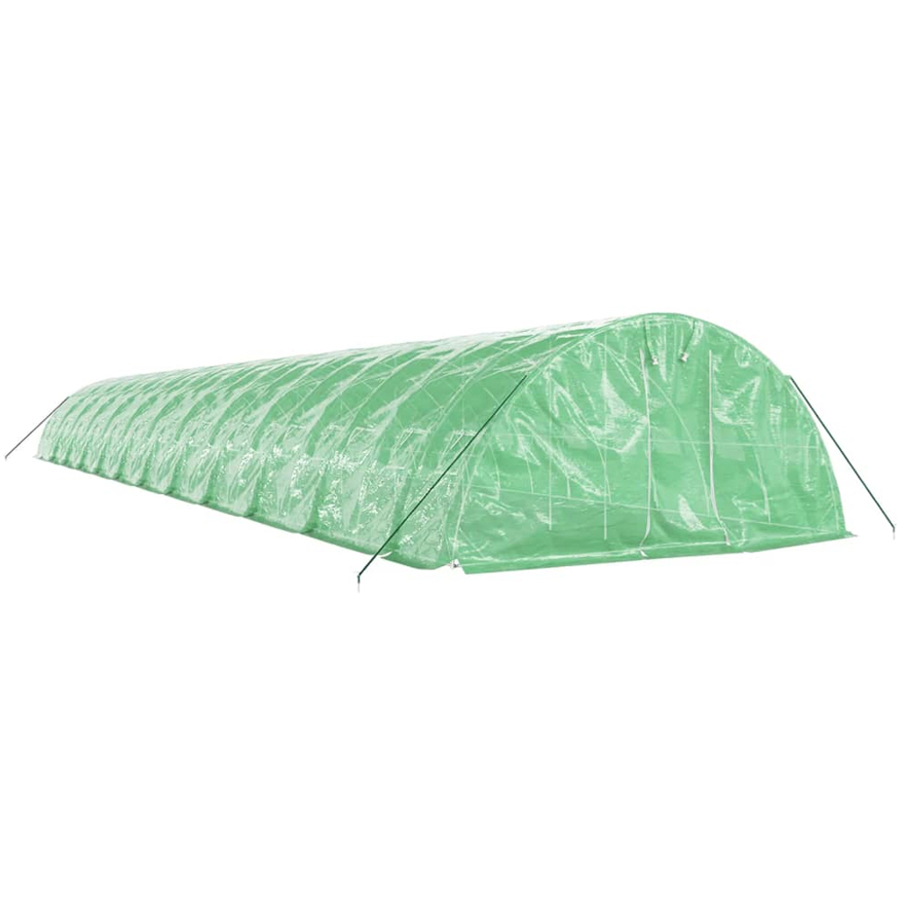 vidaXL Green Polyethylene Galvanised Steel Frame 78.4 x 16.4ft Greenhouse Image 2