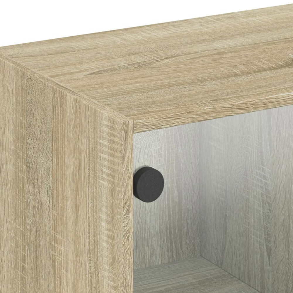 vidaXL 3 Door Sonoma Oak Glass Wall Cabinet Image 9