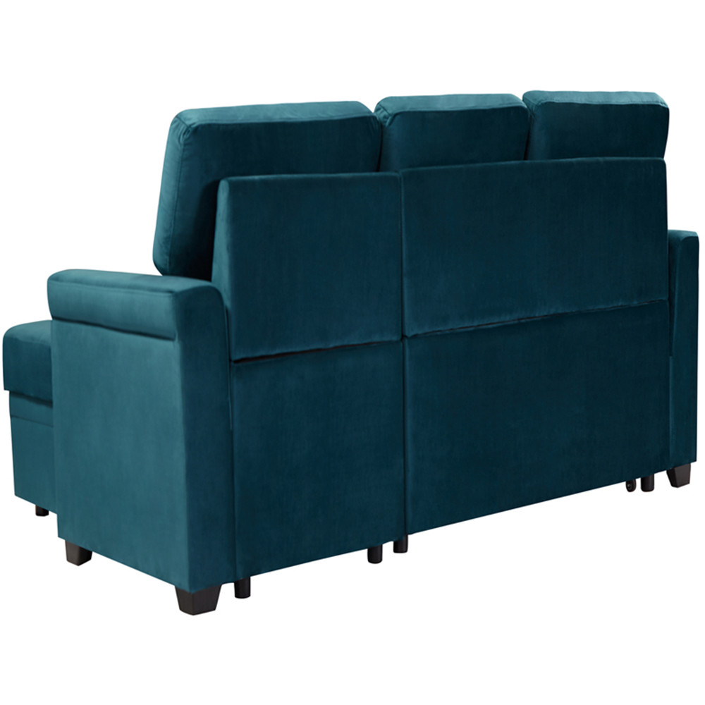 Furniture One 3 Seater Green Corner Storage Sofa Bed Image 5