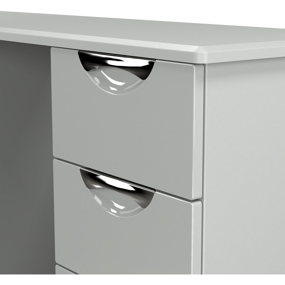 Crowndale Camden 6 Drawer Grey Gloss and Dusk Grey Kneehole Desk Ready Assembled Image 5