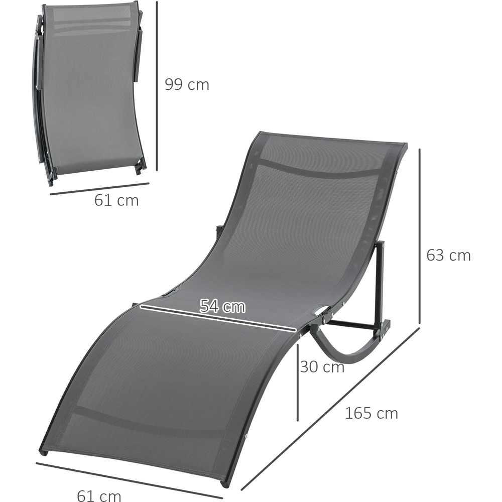 Outsunny Set of 2 Grey S-shaped Foldable Sun Lounger Image 8