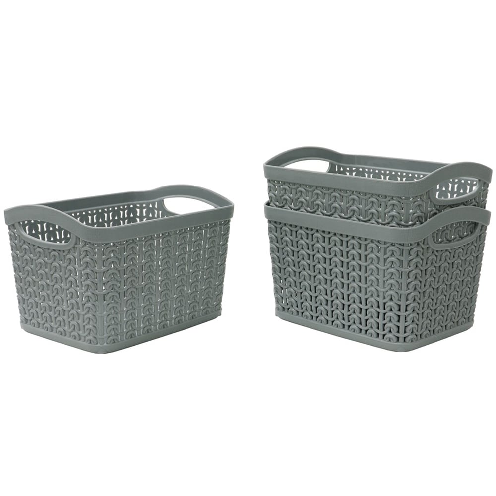 JVL Loop 1.5L Grey Storage Basket 3 Pack Image 1